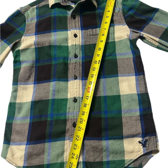 Green and Blue Plaid Men's Shirt - Picture 2 of 5